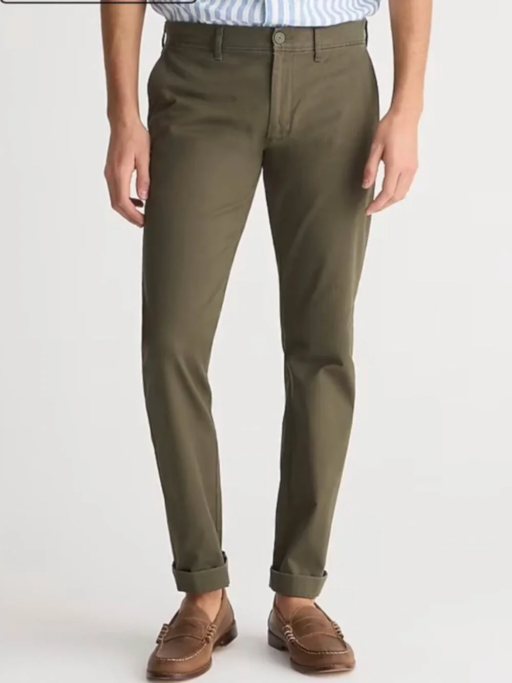 J. CREW Men's 484 Slim Stretch Chino Pants Army Green | Size‎ W34 X W32